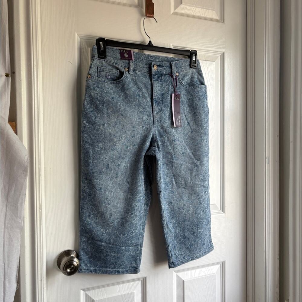 NWT Gloria Vanderbilt Blue Denim long shorts Heritage Style Amanda